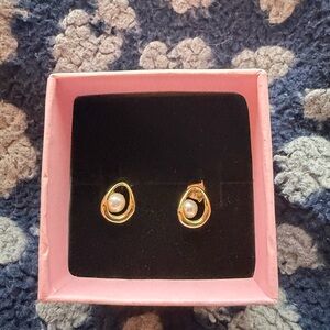 Pandora Gold and Pearl Earrings